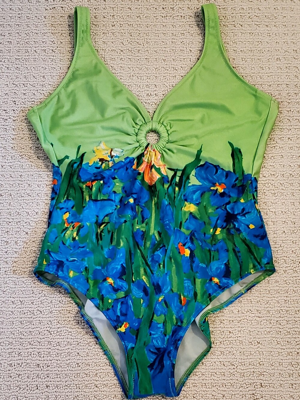 Lea Gottlieb Gottex Vtg 89' van Gogh Iris Collection Signature Swimsuit Med